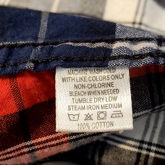 Zoo York Excelsior Red White Blue Plaid Button Down Long Sleeve Shirt Men Small - Picture 9 of 10